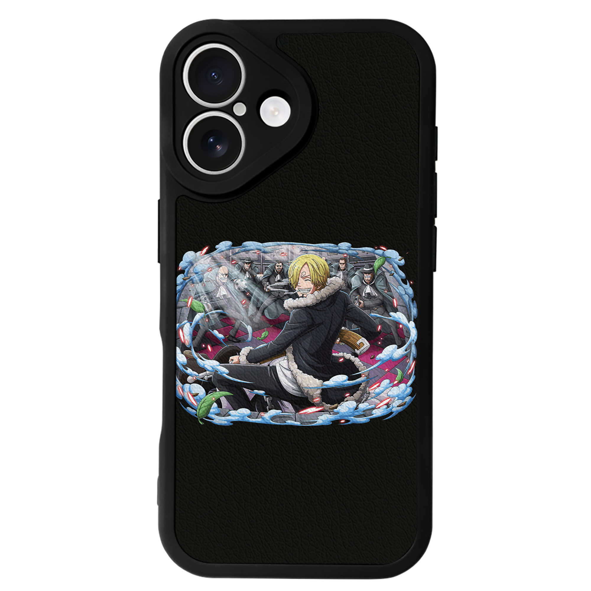 （画像用） ワンピース サンジ ONE PIECE Sanji 【iPhone 16シリーズ対応】シリコンスマホケース（レザー調） 材質：シリコン